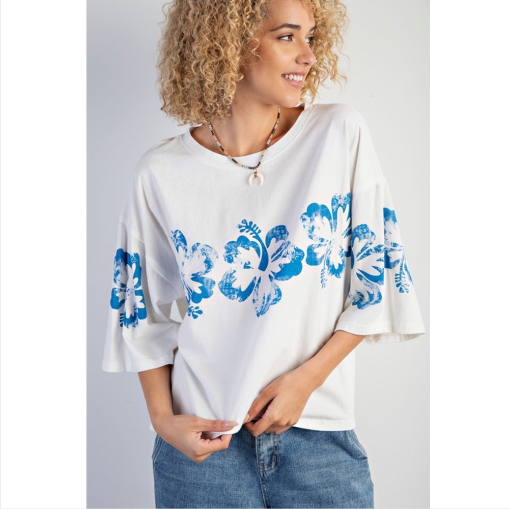 MWT Hawaiian mineral washed knit top